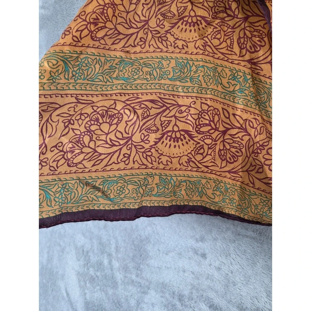 Vintage Anne Klein Silk Scarf Paisley Battik Gorgeous 52 inch Classic